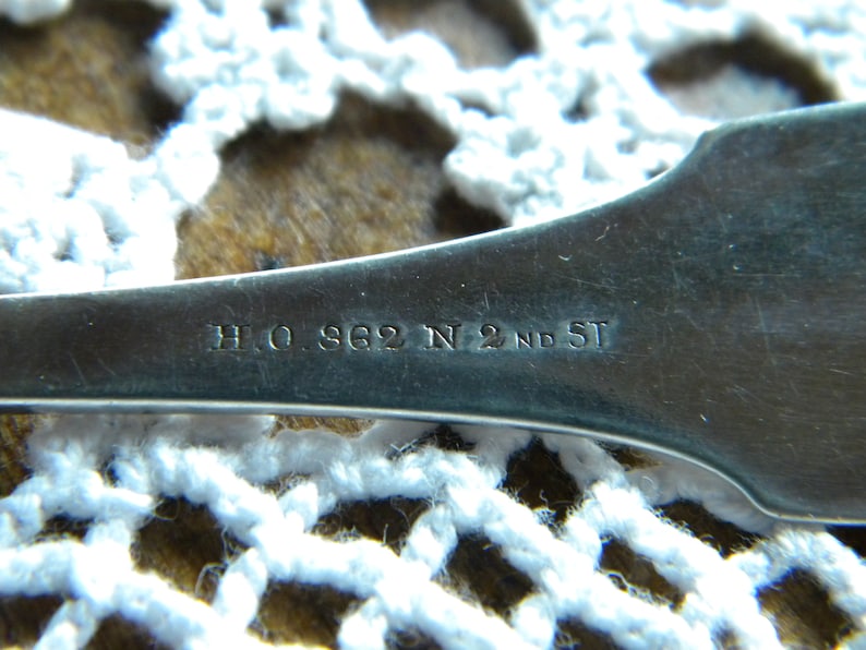 Set opf 4 Antique Coin Silver Table Spoons Heavy Marked Very nice condition!