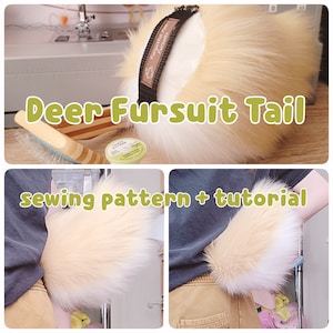 Deer or Bunny Nub Fursuit Tail - Furgetful Fae Fursuits - DIGITAL Sewing PATTERN