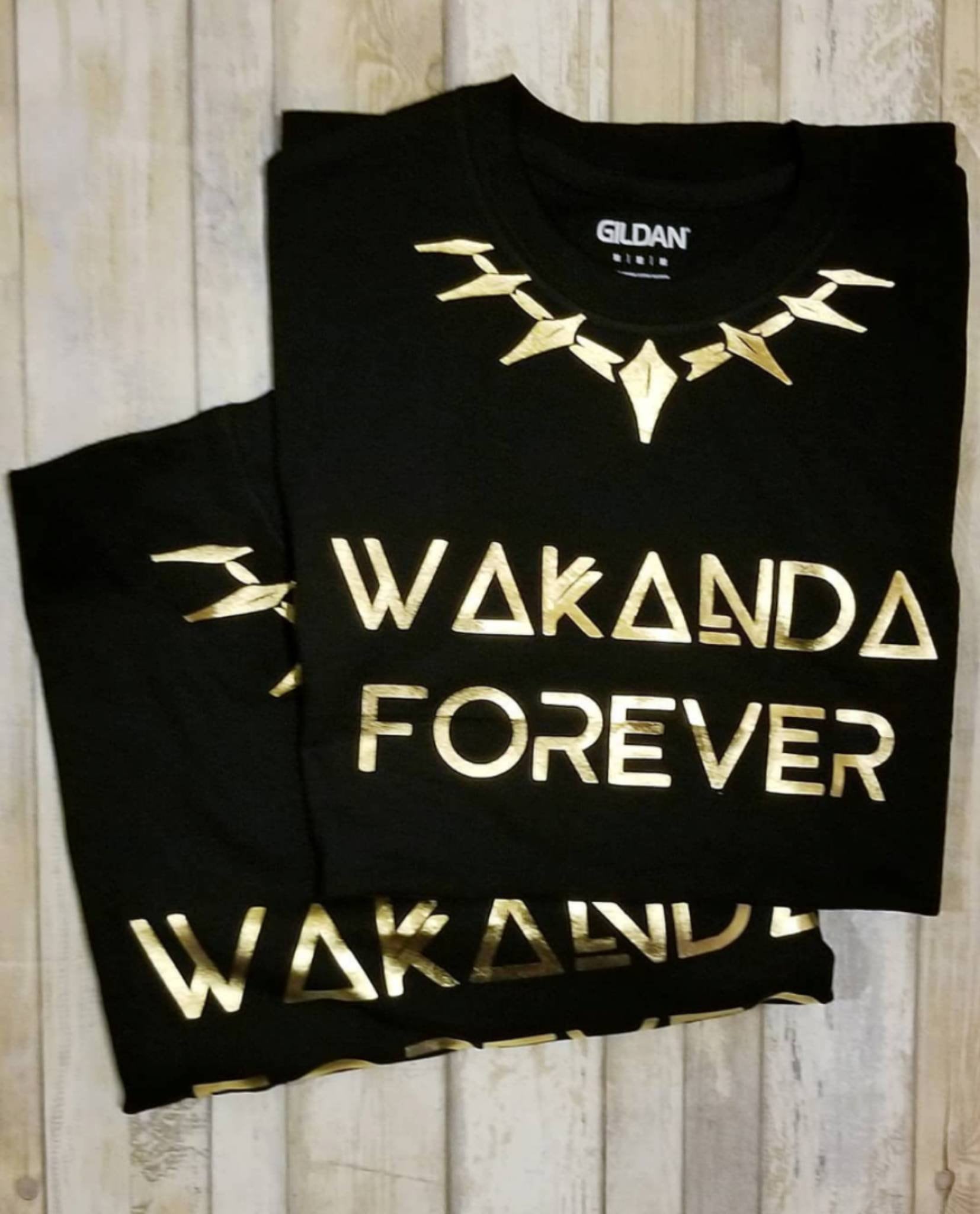 Wakanda Forever T shirt Adult GOLD WRITING Etsy