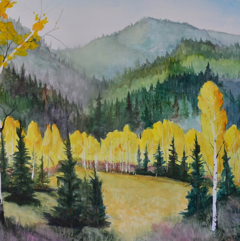 Original Large Watercolor Painting 22x30 Colorado Art Etsy