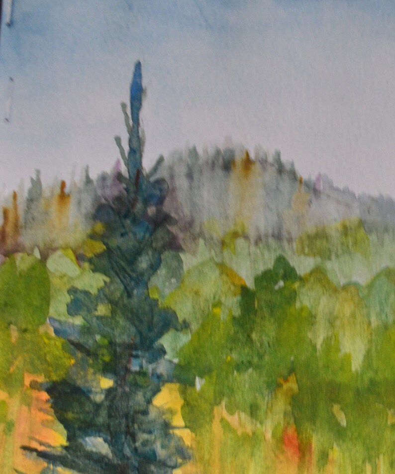 Lavender was used to paint the background mountains, so that they would fade into the distance.