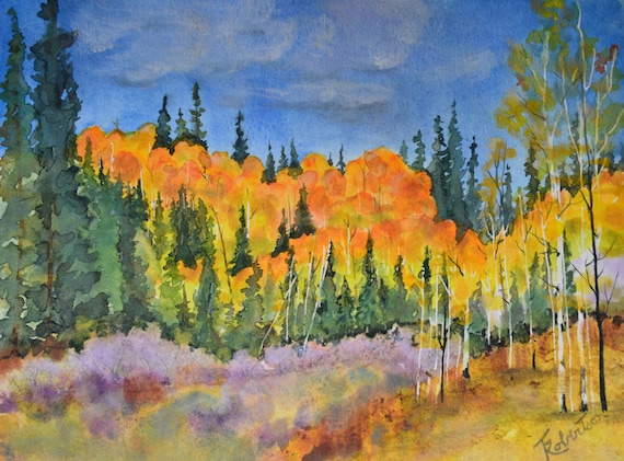 pix Watercolor Aspen Tree Painting etsy