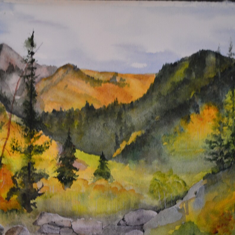 Mixed Media Watercolor and Pastel Painting Original Etsy