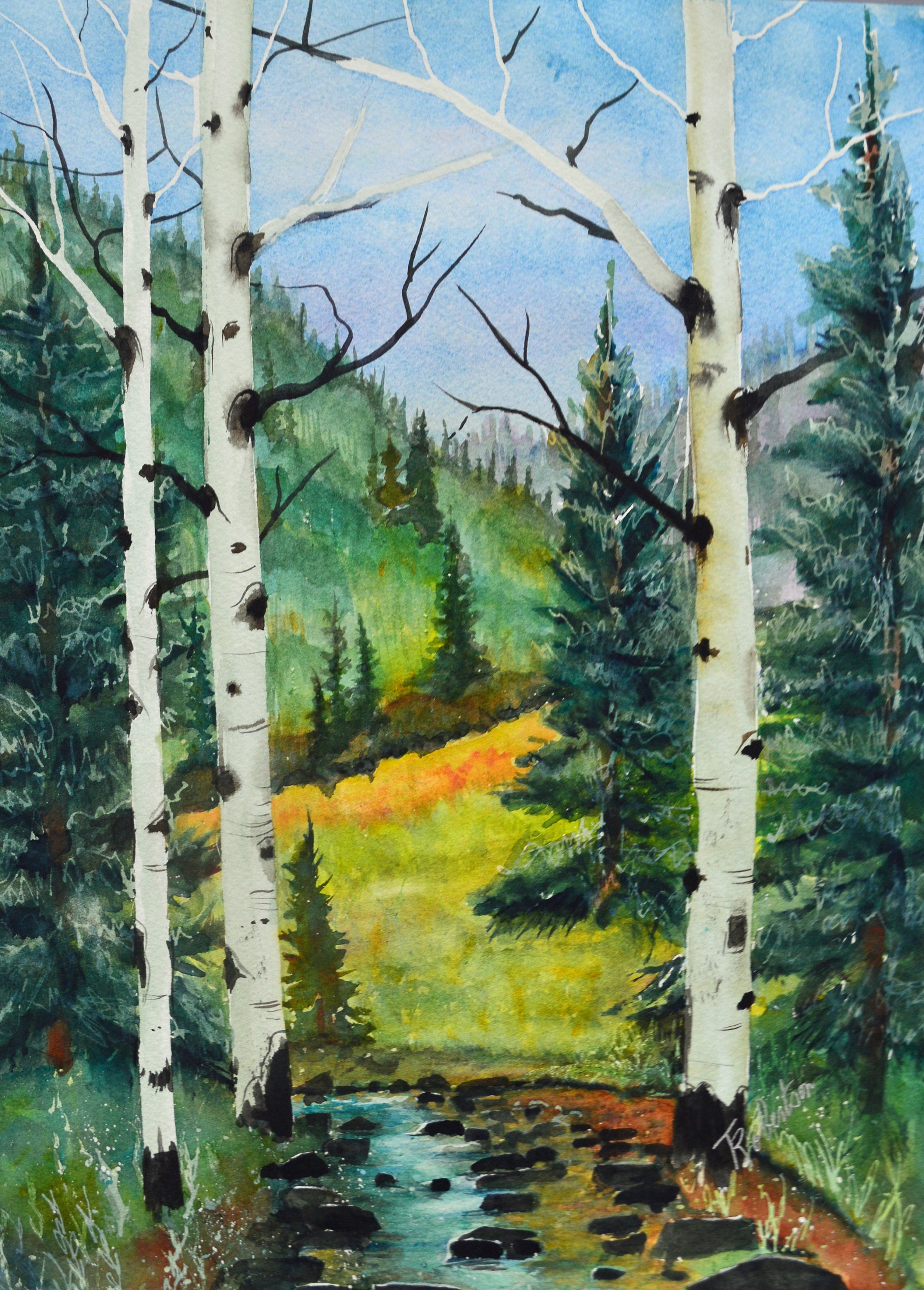 Colorado Mountain Art Fine Art Watercolor Painting Original
