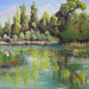 Early Morning on the Marsh, oil on linen board, river art, fine art oil painting, Yampa river, wetland art, en plein air, Terri Robertson