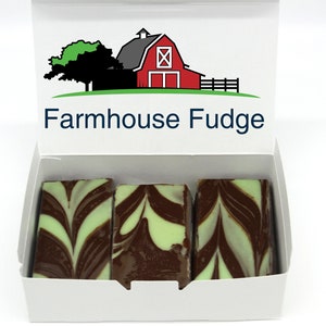 Farmhouse Fudge:  Mint Chocolate Fudge 3 Piece Box