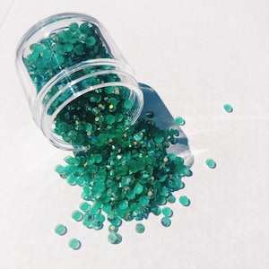 Emerald AB Flatback RhineStones, 4mm Jelly Rhinestones