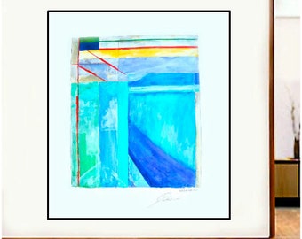 Expressionist Graphic Abstract Signed Numbered Vibrant Color Acrylic Mixed Medium 19 X 24 Artwork Home Decor ORIGINAL Artwork Free Shipping