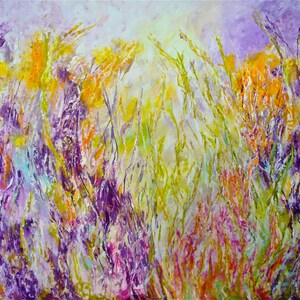 SAWGRASS CANYON Contemporary Abstract LANDSCAPE Modern Art Original Acrylic Vibrant Colors Impressionist Artwork Mid Century Modern image 2