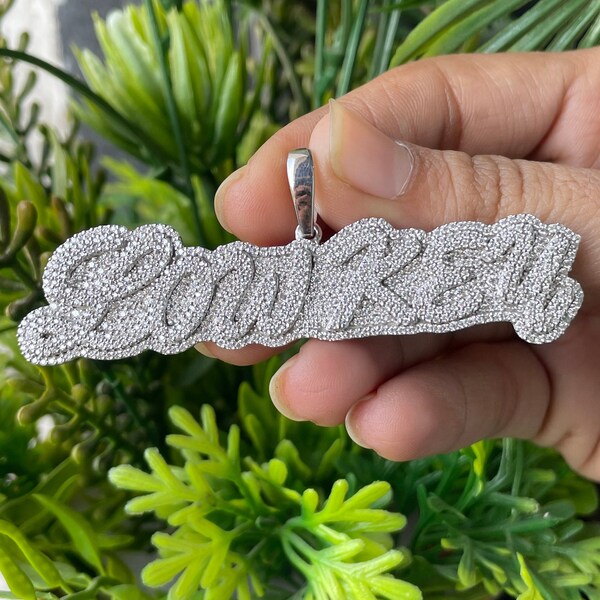 Iced Out Name Necklace Etsy