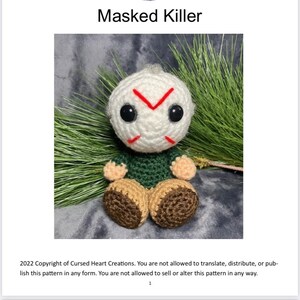 PATRÓN** Patrones de crochet de niño calabaza/asesino enmascarado imagen 8