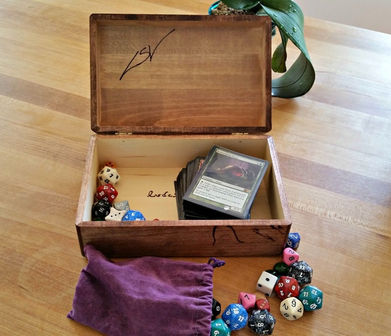 Wood Burned Magic the Gathering Deck Box Mono-color Swamp Example