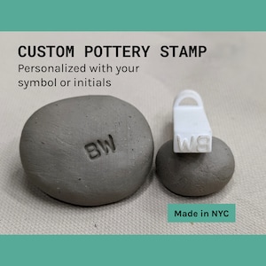 Custom pottery stamp personalized with your initials or symbol, Personalized clay stamp, Initials stamp, Letters stamp — Makes a great gift!