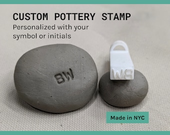 Custom pottery stamp personalized with your symbol or initials, Personalized clay stamp, Initials stamp, Letters stamp — Makes a great gift!