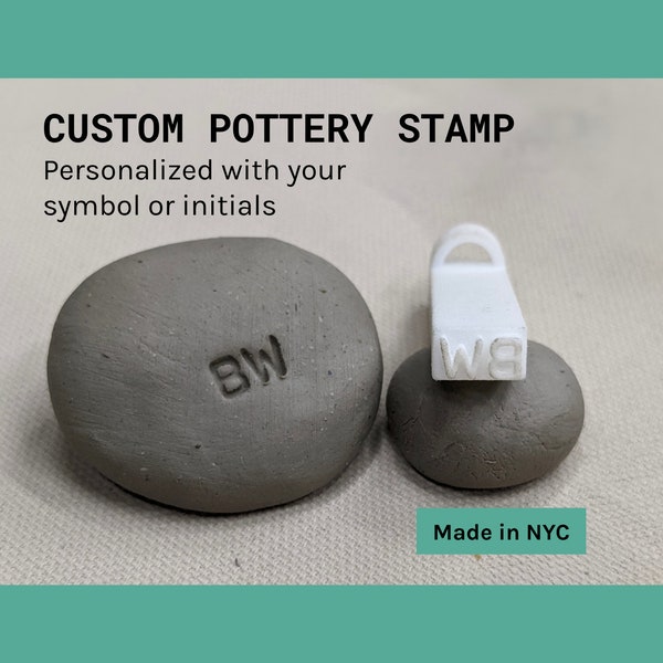 Custom pottery stamp personalized with your initials or symbol, Personalized clay stamp, Initials stamp, Letters stamp — Makes a great gift!