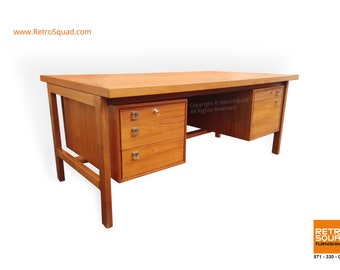 Danish Modern Teak Executive Desk by Arne Vodder for HP Hansen, Eames MCM Mid Century Knoll Herman MillerRosewood