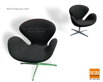 Pair Of Authentic Black Swan Chairs Designed By Arne Jacobsen For Fritz Hansen Text offers 571 330 0810