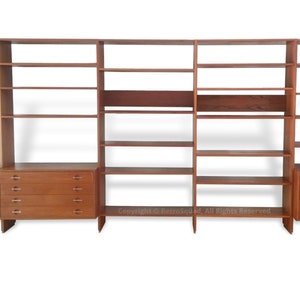 Danish Modern Hans Wegner Designed RY-100 System by Ry Møbler 5 Bay Wall Unit / Room Divider MCM Knoll Eames Mid Century Vintage