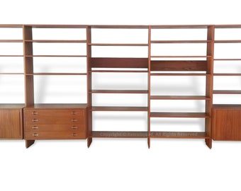 Danish Modern Hans Wegner Designed RY-100 System by Ry Møbler 5 Bay Wall Unit / Room Divider MCM Knoll Eames Mid Century Vintage