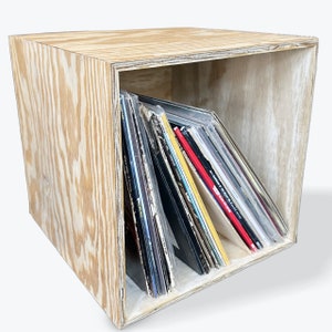 Modular Wooden Vinyl Record Storage Cube (Fits 65-70 records)