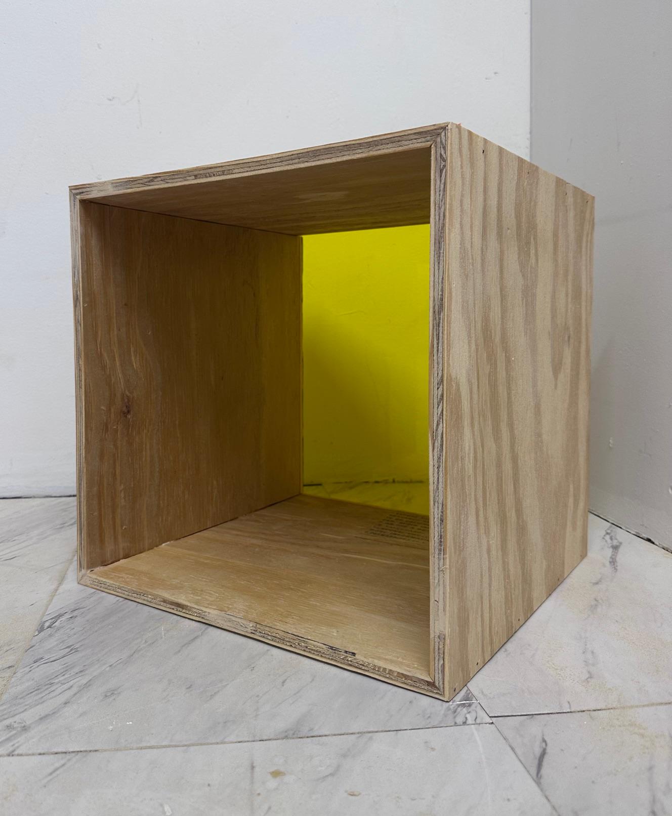 Acrylic Window Modular Wooden Cube Custom Color