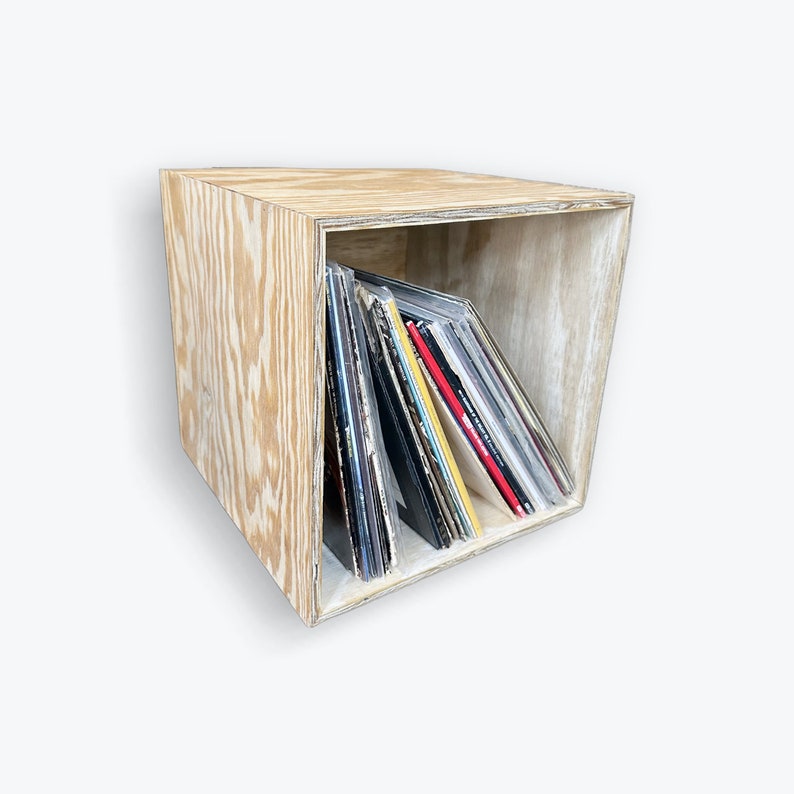 Modular Wooden Vinyl Record Storage Cube fits 65-70 Records - Etsy
