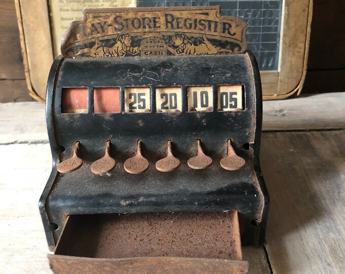 Antique Toy Cash Register Etsy