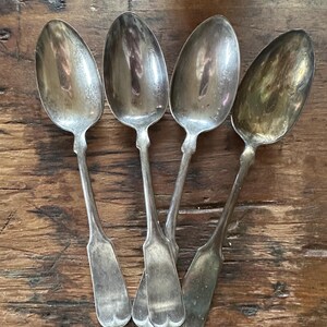 Set of 4 Antique Silverplate Spoons
