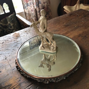 Beautiful Antique Round Display Mirror