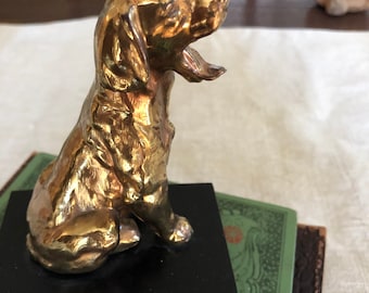 Vintage Happy Dog - Paperweight - Bookend- Statue