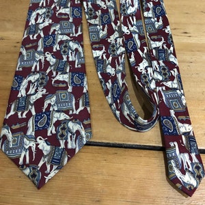 Vintage Myung Ju zijden stropdas met Indische olifant
