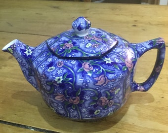 Ringtons Hexagonal Blue Chintz Teapot