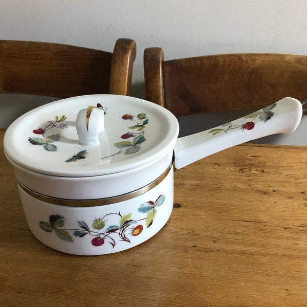 Vintage Royal Worcester, Strawberry Fair, Porcelain Saucepan with Lid