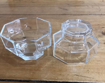 Vintage francuski ośmiokątny talerz na owoce/desery