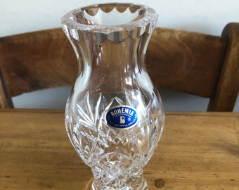 Vintage Boxed Webb Continental Hand Cut 24% Lead Crystal Vase