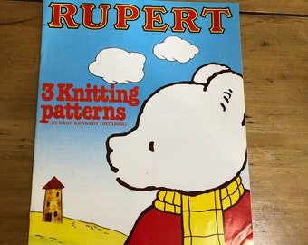 Rupert Bear 4 ply Knitting Pattern for a Child's or Adult's Sweater