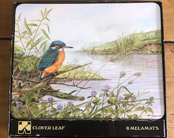 Clover Leaf Kingfisher Table Mats Illustrated by M Spencer