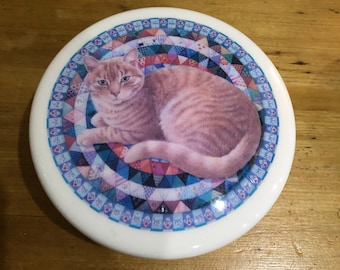 Cloverleaf Lesley Anne Ivory Cats Melamine Coaster Set