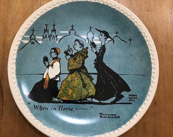 Newell Pottery, Norman Rockwell, "When in Rome .." Limited Edition Decorative Plate.