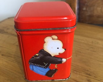 1986 HUNKYDORY Miniature Cat Tin Design by Dana Kubick England 2.5