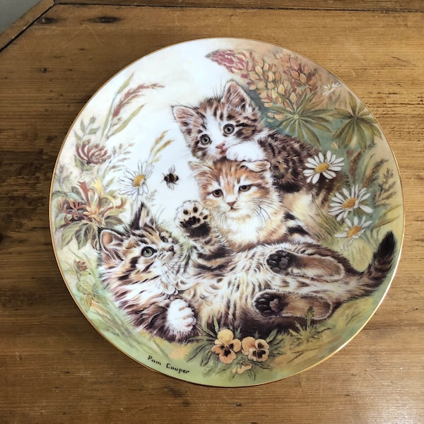 Royal Worcester "Whoops-a-Daisy" RSPCA Collection Kitten Plate by Pam Cooper