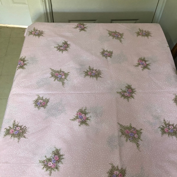 Vintage Pink Flowery Single Bed Sheet