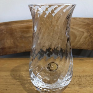 Dartington Crystal Clear Fluted Swirl Glass Vase