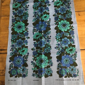 Vintage Ulster, Hesperides, Flower Power Irish Linen Tea Towel