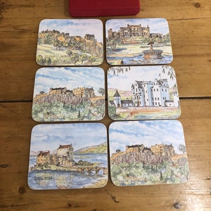 Six Scottish Castles Melamine Coasters