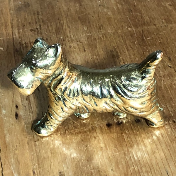 Vintage Brass Scotty Dog, Scottish Terrier Figurine