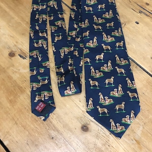 Museum Artifacts Golden Labrador Retriever Silk Tie