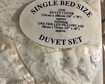 Ensemble housse de couette et taie d'oreiller vintage crème cachemire pour lit simple