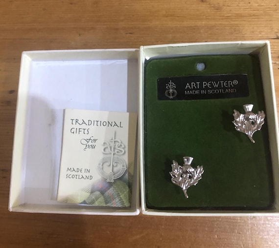 Art Pewter Scottish Thistle Cufflinks
