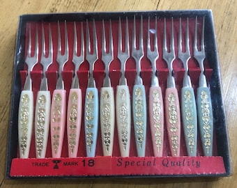 Vintage Set of a Dozen Cocktail Forks